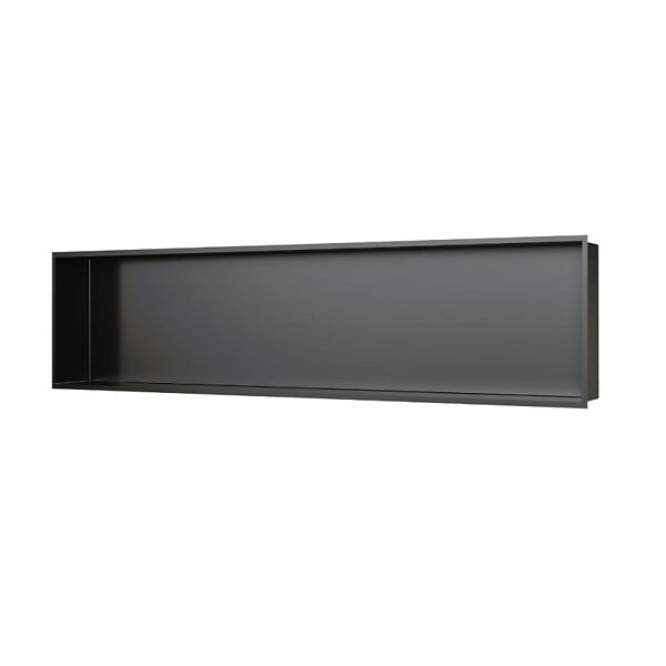 SWISS AQUA TECHNOLOGIES - Aurum Niche de Douche à encastrer, Acier Inoxydable 304, 120x28x10cm, Gun Métal brossé PVD (SATAURN12128BGM) - large