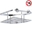 TESA - Tesa  Aluxx Panier d'angle avec plateau en aluminium chromé inoxydable, pose facile sans perçage (40203-00000-00) - vignette