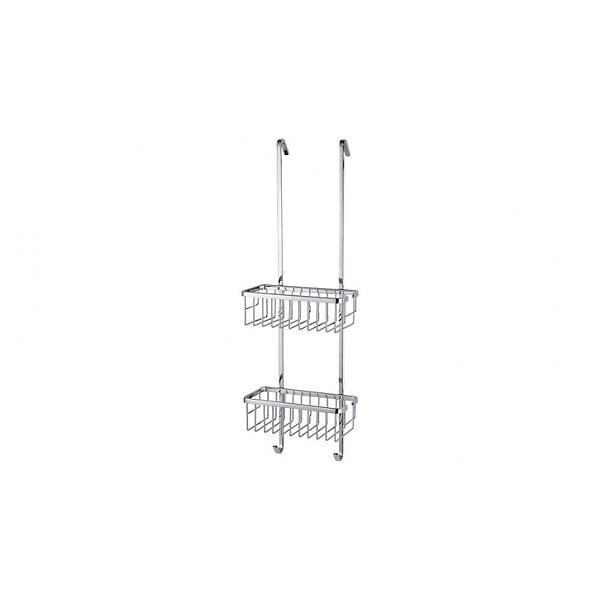 TESA - Tesa  Aluxx Etagère 2 paniers à suspendre 75x25x16,3cm, Aluminium, Chrome, pose facile sans perçage (40204-00000-00) - large