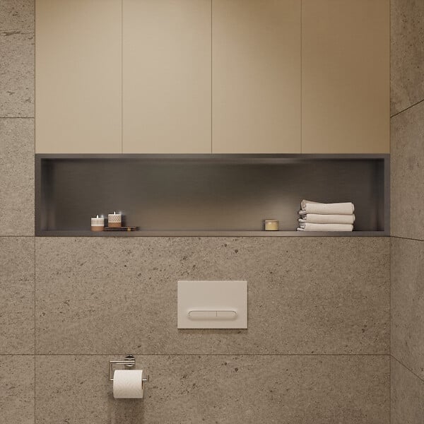 SWISS AQUA TECHNOLOGIES - Aurum Niche de Douche à encastrer, Acier Inoxydable 304, 120x28x10cm, Chrome brossé (SATAURN12128BS) - large