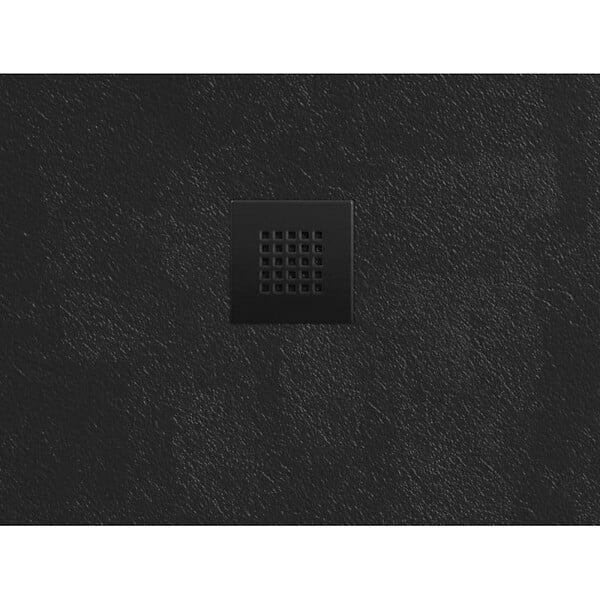 SWISS AQUA TECHNOLOGIES - Swiss Aqua Technologies B-way Receveur rectangulaire 140x80cm avec siphon, en marbre coulé, Noir (SATALEK14080) - large