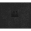 SWISS AQUA TECHNOLOGIES - Swiss Aqua Technologies B-Way Receveur de douche carré 90x90 cm avec siphon, en marbre coulé, Noir (SATALEK90Q-S) - vignette