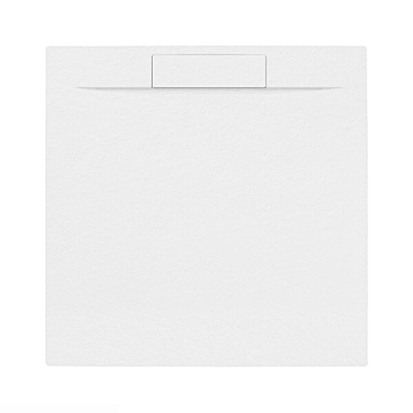 SWISS AQUA TECHNOLOGIES - Swiss Aqua Technologies Fusion Receveur de douche 90x90cm en marbre coulé avec siphon, Blanc (SATFU9090BL-S) - large