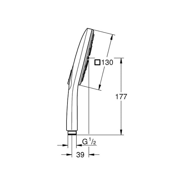 GROHE - Grohe Rainshower SmartActive 130 Cube douchette 3 jets, chrome (G26550000) - large