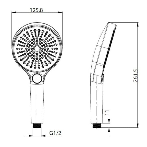 SWISS AQUA TECHNOLOGIES - Swiss Aqua Technologies Douchette à main 3 jets,  diamètre 12,5 cm, noir mat (SATBSRS81C) - large