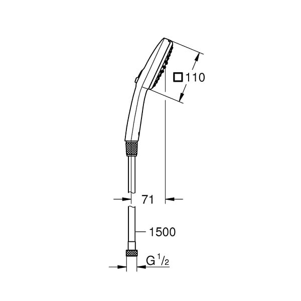 GROHE - Grohe Vitalio Comfort 110 set douchette + flexible 2 jets, chrome (G26973001) - large