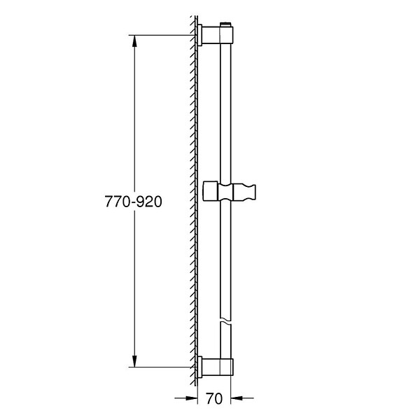 GROHE - Grohe Vitalio Universal Barre de douche 900 mm Ø 22 mm, noir mat (269612431) - large