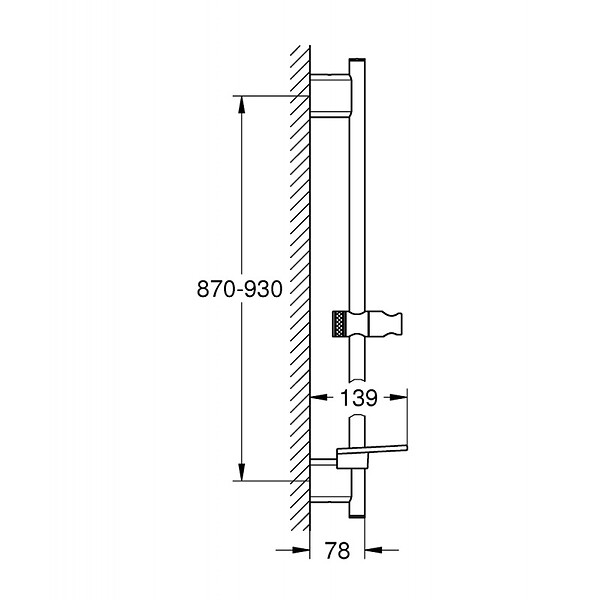 GROHE - Grohe Rainshower Smartactive Barre de douche 900mm avec curseur et support orientable, Warm Sunset (26603DA0) - large