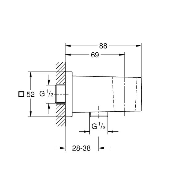GROHE - Grohe Euphoria Cube Coude à Encastrer 1/2 Pouces, Chrome (26370000) - large