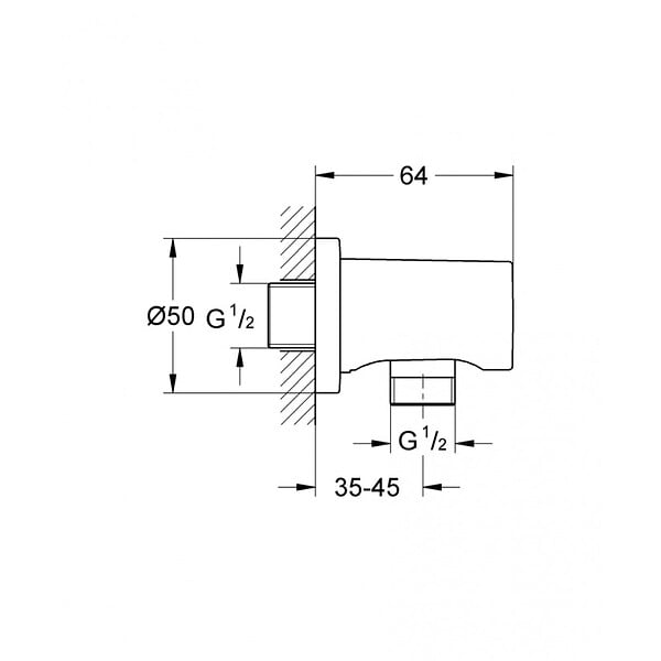 GROHE - Grohe Rainshower Coude à encastrer 1/2" (27057A00) - large