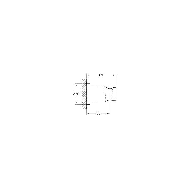 GROHE - Grohe RAINSHOWER - Support mural pour douchette, supersteel, (27074DC0) - large