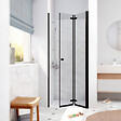 SWISS AQUA TECHNOLOGIES - Swiss Aqua Technologies SK Porte de douche 80x196cm pliante anticalcaire avec profilé noir mat (SATSK80NIKAC) - vignette