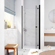 SWISS AQUA TECHNOLOGIES - Swiss Aqua Technologies SK Porte de douche 80x196cm pliante anticalcaire avec profilé noir mat (SATSK80NIKAC) - vignette