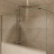 SWISS AQUA TECHNOLOGIES - Swiss Aqua Technologies Walk-in 120x200cm, Verre semi poli Crystal Glass® 8 mm  anticalcaire, avec bras et profilés chrome brillant (SATBWI120MPPR) - vignette