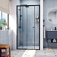 SWISS AQUA TECHNOLOGIES - Swiss Aqua Technologies SAT PROJECT  Porte de douche 100x185cm coulissante avec profilé noir mat (SATPROMUD100CT) - vignette