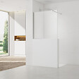 SWISS AQUA TECHNOLOGIES - Swiss Aqua Technologies Pare-muret 100x90 cm Paroi en verre Crystal Glass® 8 mm anticalcaire, avec bras et profilés chrome brillant (SATBWIS90PR) - vignette