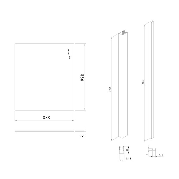 SWISS AQUA TECHNOLOGIES - Swiss Aqua Technologies Pare-muret 100x90 cm Paroi en verre Crystal Glass® 8 mm anticalcaire, avec bras et profilés chrome brillant (SATBWIS90PR) - large