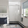 CERAMIA - Ceramia PURA Porte de douche 120x195cm coulissante anticalcaire avec profilés Chrome brillant (CERAHP120C) - vignette
