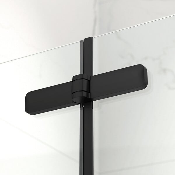 SWISS AQUA TECHNOLOGIES - Swiss Aqua Technologies SK Porte de douche 90x196cm pliante anticalcaire avec profilé noir mat (SATSK90NIKAC) - large