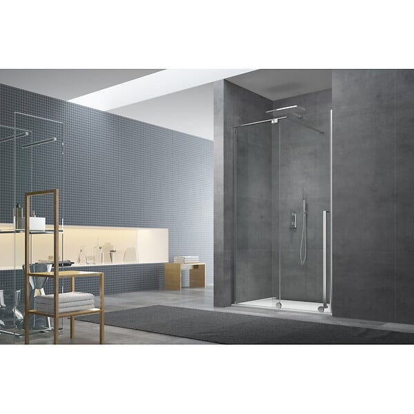 SWISS AQUA TECHNOLOGIES - Swiss Aqua Technologies Walk-in X Motion Porte coulissante de douche sans profilés, verre transparent Easy Clean 120x200cm (SIKOWIXM120) - large