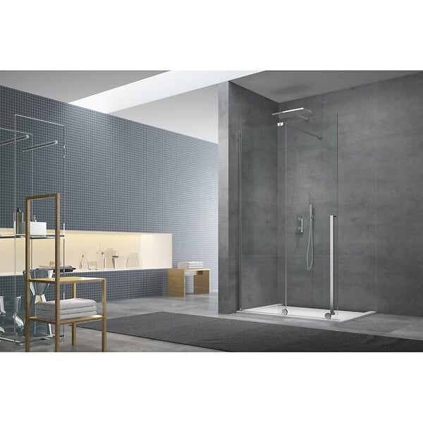 SWISS AQUA TECHNOLOGIES - Swiss Aqua Technologies Walk-in X Motion Porte coulissante de douche sans profilés, verre transparent Easy Clean 120x200cm (SIKOWIXM120) - large