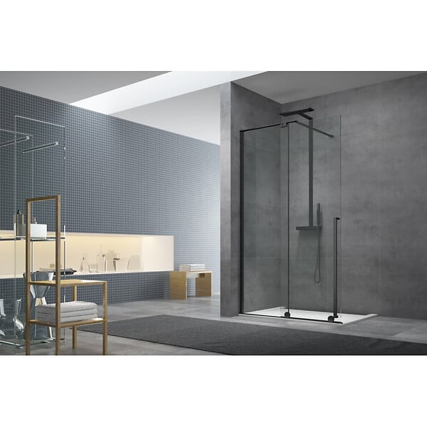 SWISS AQUA TECHNOLOGIES - Swiss Aqua Technologies Walk-in X Motion Porte coulissante de douche sans profilés, verre transparent Easy Clean 120x200cm (SIKOWIXM120) - large