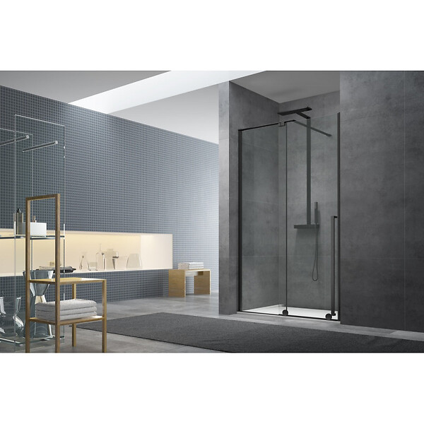 SWISS AQUA TECHNOLOGIES - Swiss Aqua Technologies Walk-in X Motion Porte coulissante de douche sans profilés, verre transparent Easy Clean 120x200cm (SIKOWIXM120) - large