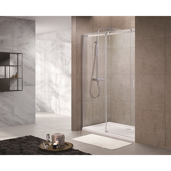 SWISS AQUA TECHNOLOGIES - Swiss Aqua Technologies T-Linea Porte coulissante douche verre trempé Easy Clean 120x200cm Ouverture droite à gauche TLDNEW120L02 - large
