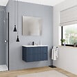 CERAMIA - Ceramia 80cm, meuble de salle de bain assemblé, certifié FSC, bleu foncé (CERAMIA-5DB80) - vignette