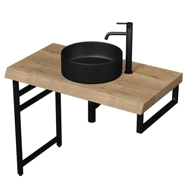 NATUREL - Naturel Accessoires support Naturel Dolce 45x14x3 cm noir mat KONZOLEH45CM - large