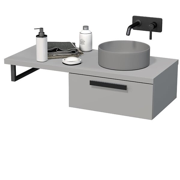 NATUREL - Naturel Accessoires support Naturel Dolce 45x14x3 cm noir mat KONZOLEH45CM - large