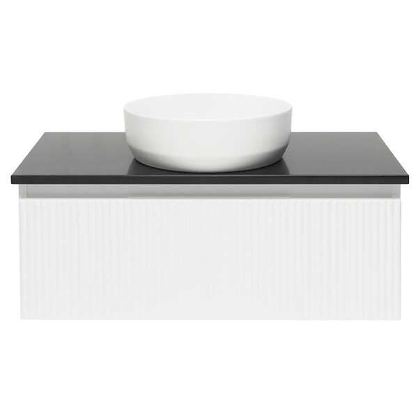 SWISS AQUA TECHNOLOGIES - Swiss Aqua Technologies Meuble de salle de bain avec comptoir en granit SAT Evolution 98x30x44,8 cm blanc mat (SATEVO100WMZ) - large