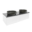 SWISS AQUA TECHNOLOGIES - Swiss Aqua Technologies Meuble de salle de bain avec comptoir en granit SAT Evolution 118x30x44,8 cm blanc mat (SATEVO120WMZ) - vignette