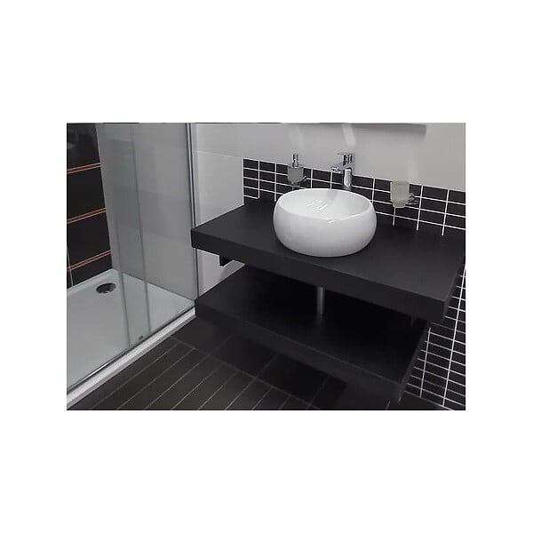 NATUREL - Naturel Plaque sous lavabo sans lavabo Naturel Dolce 90x8x50 cm noir mat DO9050BL - large