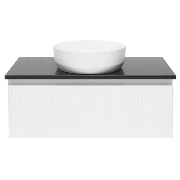 SWISS AQUA TECHNOLOGIES - Swiss Aqua Technologies Meuble de salle de bain avec comptoir en pierre artificielle SAT Evolution 98x30x44,8 cm blanc mat (SATEVO100WMTK) - large