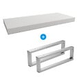 EGGER - Egger Set Naturel plan vasque 120x8x50 cm + 2 fixations porte serviette 45 cm, blanc mat (DO12050BM-FIX3) - vignette