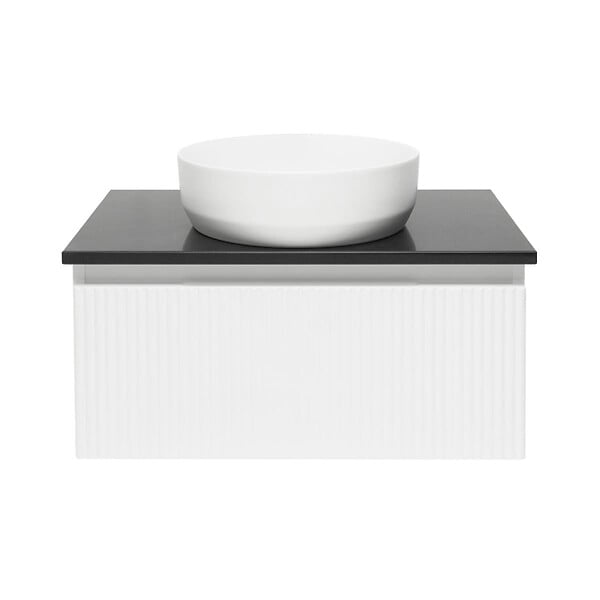 SWISS AQUA TECHNOLOGIES - Swiss Aqua Technologies Meuble de salle de bain avec comptoir en pierre artificielle SAT Evolution 78x30x44,8 cm blanc mat (SATEVO80WMTK) - large
