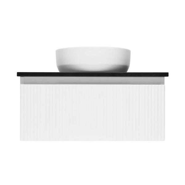 SWISS AQUA TECHNOLOGIES - Swiss Aqua Technologies Meuble de salle de bain avec comptoir en pierre artificielle SAT Evolution 78x30x44,8 cm blanc mat (SATEVO80WMTK) - large