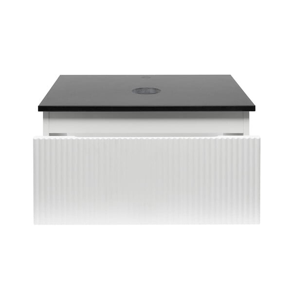 SWISS AQUA TECHNOLOGIES - Swiss Aqua Technologies Meuble de salle de bain avec comptoir en pierre artificielle SAT Evolution 78x30x44,8 cm blanc mat (SATEVO80WMTK) - large