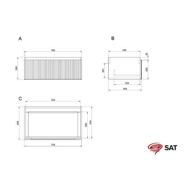 SWISS AQUA TECHNOLOGIES - Swiss Aqua Technologies Meuble de salle de bain avec comptoir en pierre artificielle SAT Evolution 78x30x44,8 cm blanc mat (SATEVO80WMTK) - large