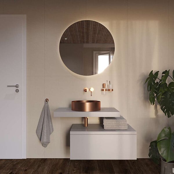 NATUREL - Naturel plan vasque 80x8x50 cm, blanc mat (DO8050BM) - large