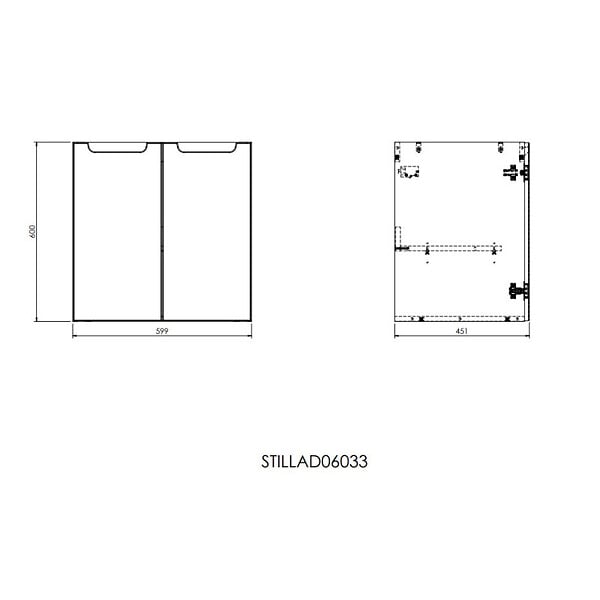 NATUREL - Naturel Meuble de salle de bain avec lavabo Naturel Stilla 60x60x45 cm blanc (STILLAD06033U1) - large
