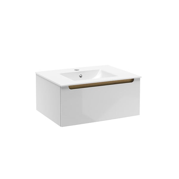 NATUREL - Naturel Meuble de salle de bain avec lavabo Naturel Stilla 60x30x45 cm blanc (STILLAD06007U1) - large