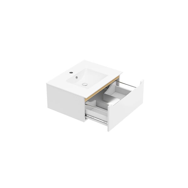 NATUREL - Naturel Meuble de salle de bain avec lavabo Naturel Stilla 60x30x45 cm blanc (STILLAD06007U1) - large