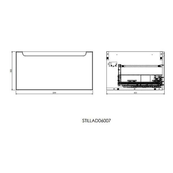 NATUREL - Naturel Meuble de salle de bain avec lavabo Naturel Stilla 60x30x45 cm blanc (STILLAD06007U1) - large
