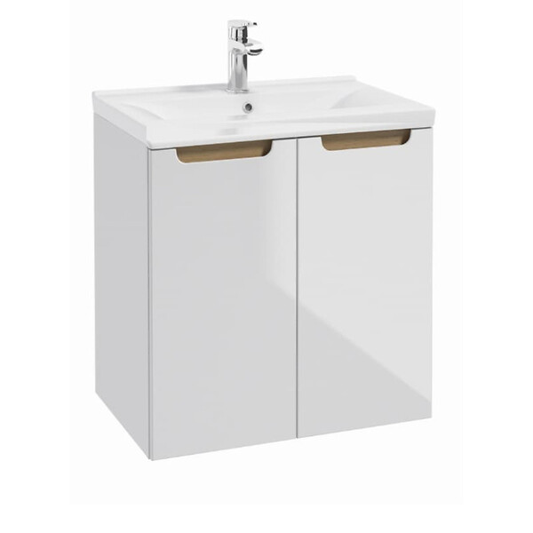 NATUREL - Naturel Meuble de salle de bain avec lavabo Naturel Stilla 60x60x45 cm blanc (STILLAD06033U3) - large