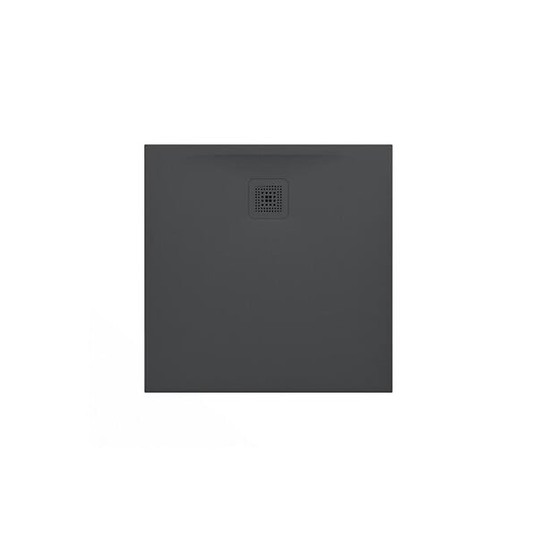 LAUFEN - Laufen Pro Receveur de douche en gel coat Marbond extra-plat carré, évacuation sur le côté 80x80, Anthracite mat H2109500780001 - large