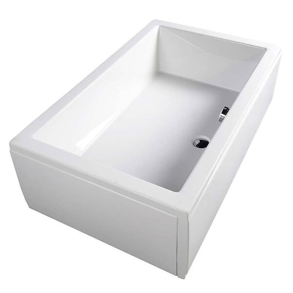 POLYSAN - Polysan Deep 110x75x26 cm baignoire rectangulaire en acrylique, sans pieds, blanc (72883) - large