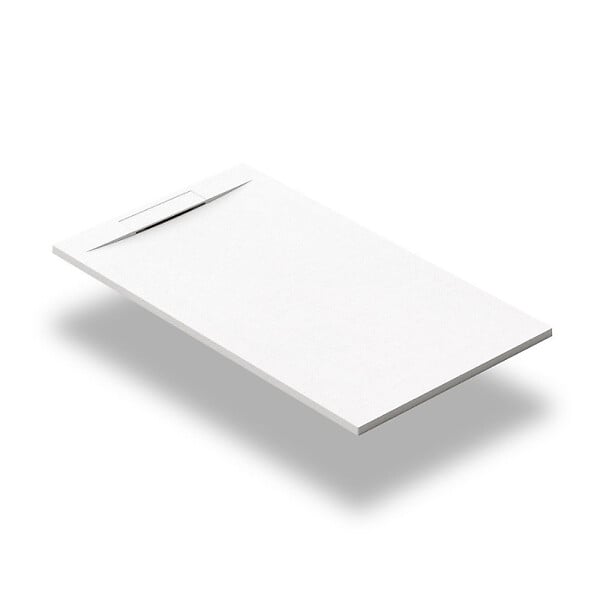 SWISS AQUA TECHNOLOGIES - Swiss Aqua Technologies Fusion Receveur de douche 160x90cm en marbre coulé avec siphon, Blanc (SATFU16090BL-S) - large