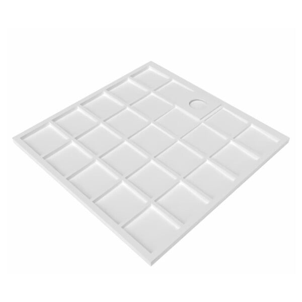 SWISS AQUA TECHNOLOGIES - Swiss Aqua Technologies Vision Receveur de douche 90x90cm + Siphon Eslim90. Marbre coulé, blanc (SATSVVI90QB-S) - large